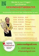 Ausbildung zum Gesundheitsberater für Gesundheit, Schönheit und Vitalität – Ausbildung, Urlaub und Regeneration zugleich mit Corina Wohlfeil-Großer